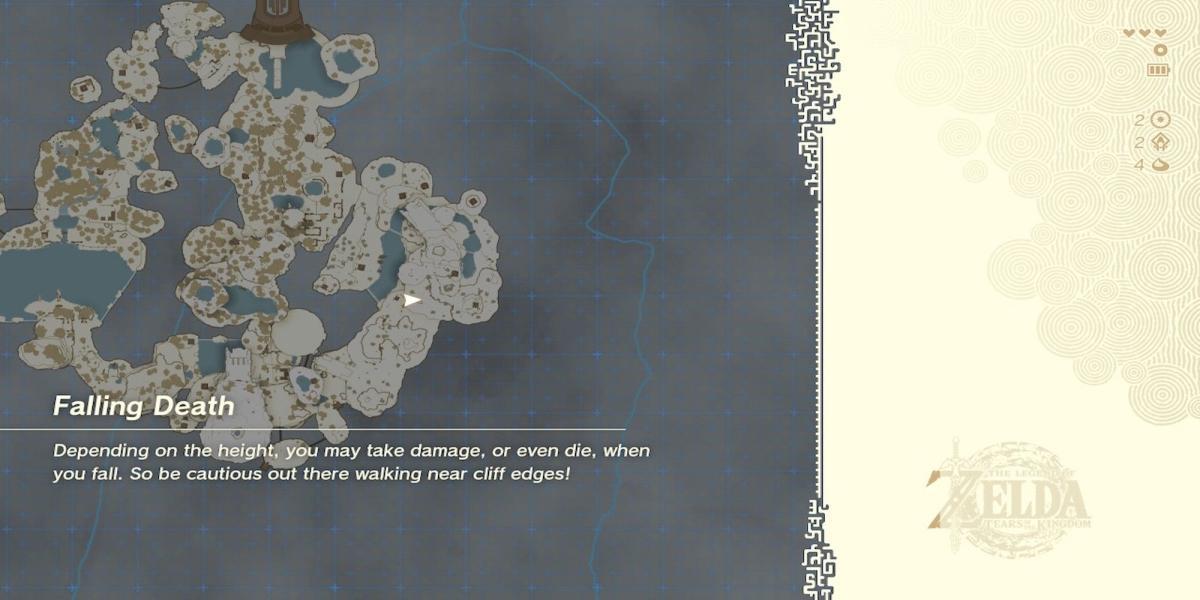A tela de carregamento em The Legend of Zelda Tears of the Kingdom