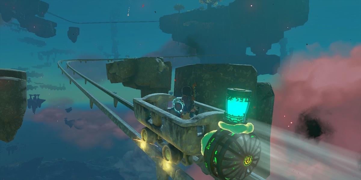 Montando um carrinho de mina em The Legend of Zelda Tears of the Kingdom