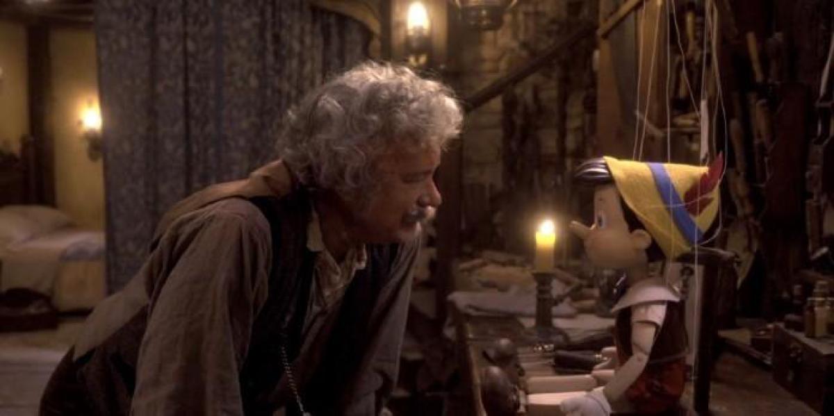Teaser de Pinóquio mostra Geppetto de Tom Hanks fazendo um desejo a uma estrela