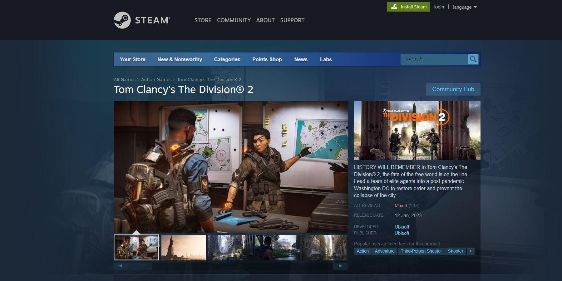 The Division 2 é lançado no Steam com críticas mistas