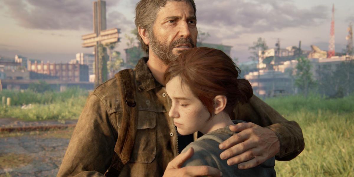 The Last of Us Joel e Ellie se abraçando