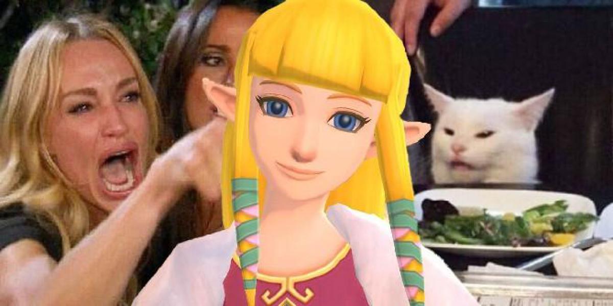The Legend of Zelda: Skyward Sword HD parece fazer referência a mulher gritando com gato Meme