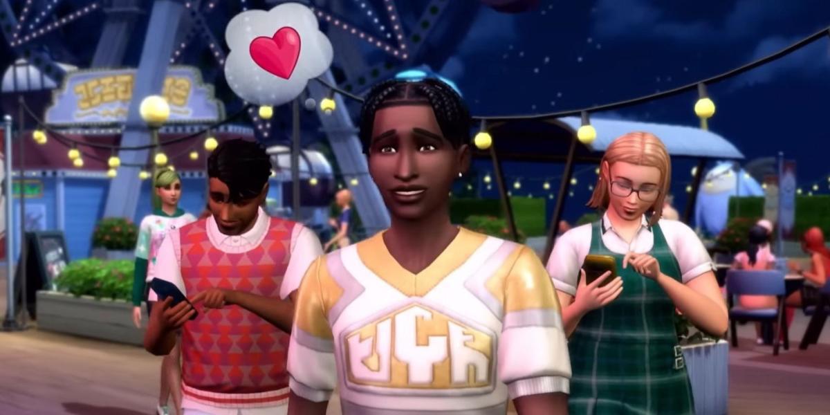 Sim adolescente com uma paixão em The Sims 4