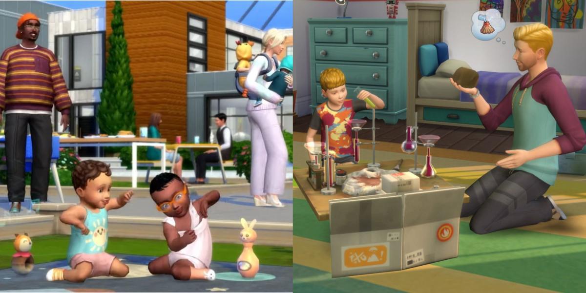 Bebês, crianças e pais em The Sims 4