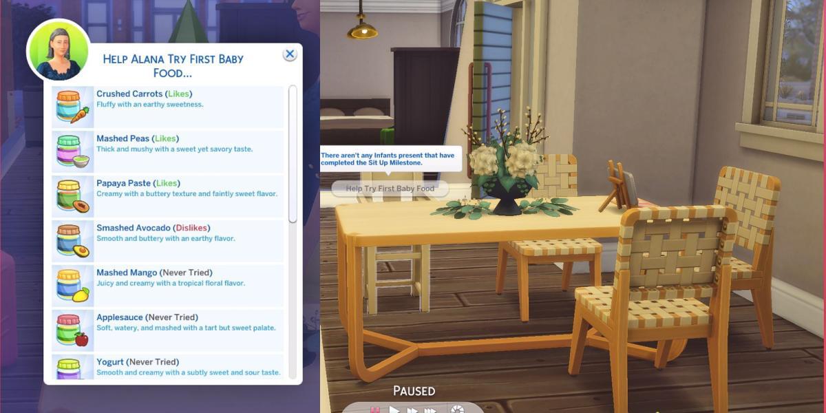 The Sims 4 Crescendo Juntos Primeira Comida de Bebê na Cadeira Alta