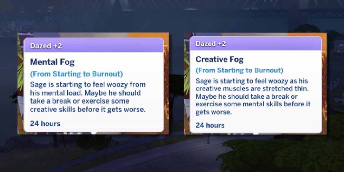 The Sims 4 Crescendo Juntos Bloqueio de Burnout Moodlets Contorcidos