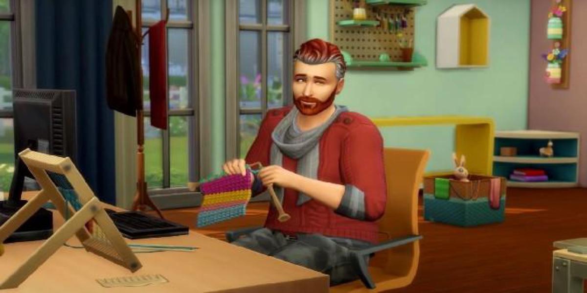 The Sims 4 Nifty Knitting Stuff Pack tem referência de tricô de metal pesado