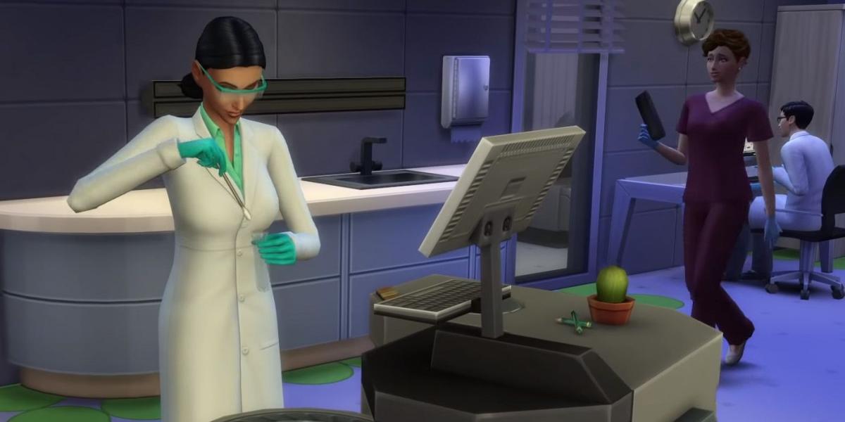 Um médico em The Sims