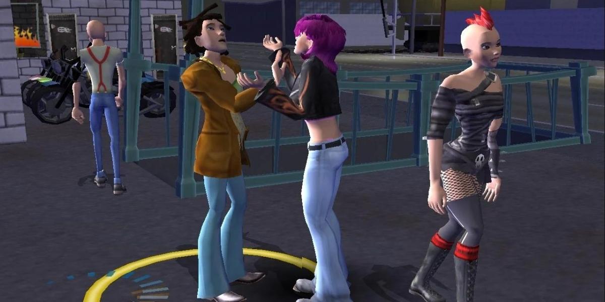 Alguns dos personagens de The Urbz: Sims In The City interagindo uns com os outros