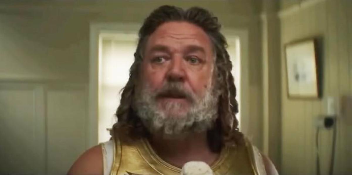 Thor: Love and Thunder Cena deletada mostra versão mais amigável do Zeus de Russell Crowe