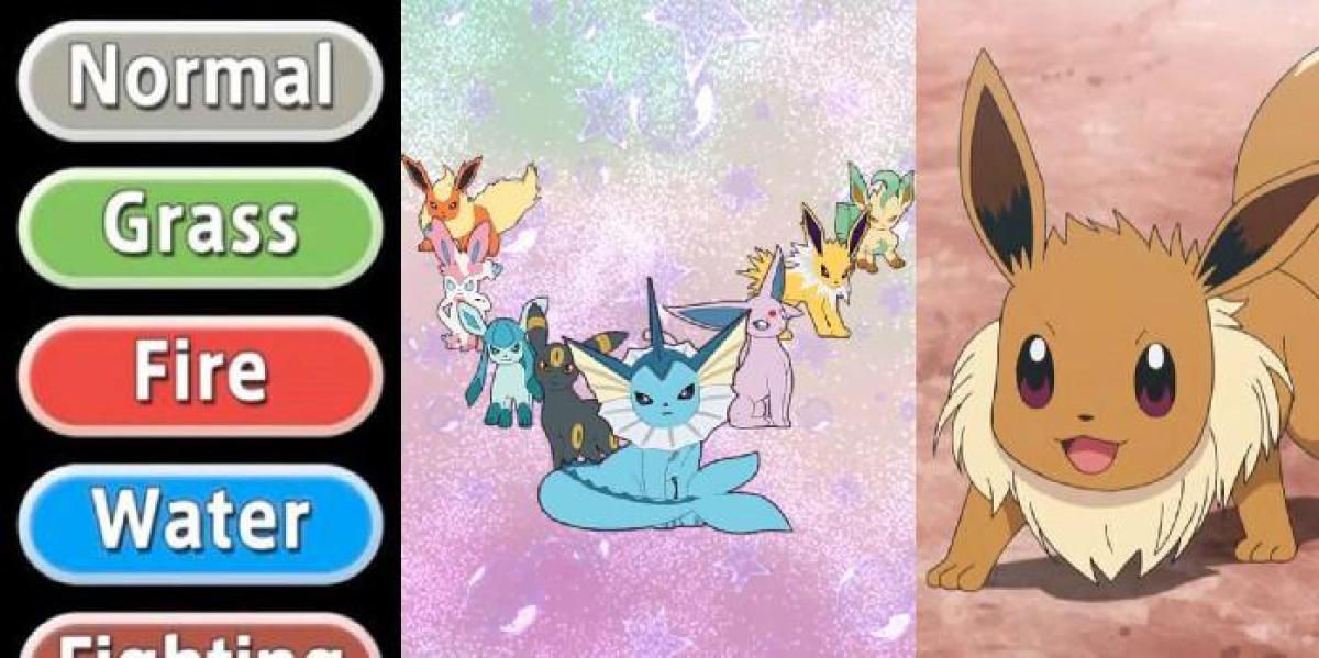 Tipos de Pokemon que ainda precisam de uma evolução do Eevee