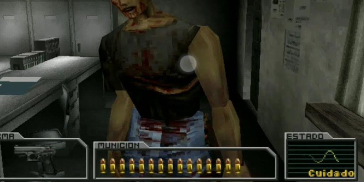 Zumbi Resident Evil Survivor perto do jogador