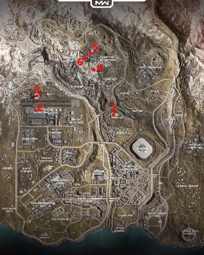 Todos os locais de missão da Intel fraturados em Call of Duty: Warzone