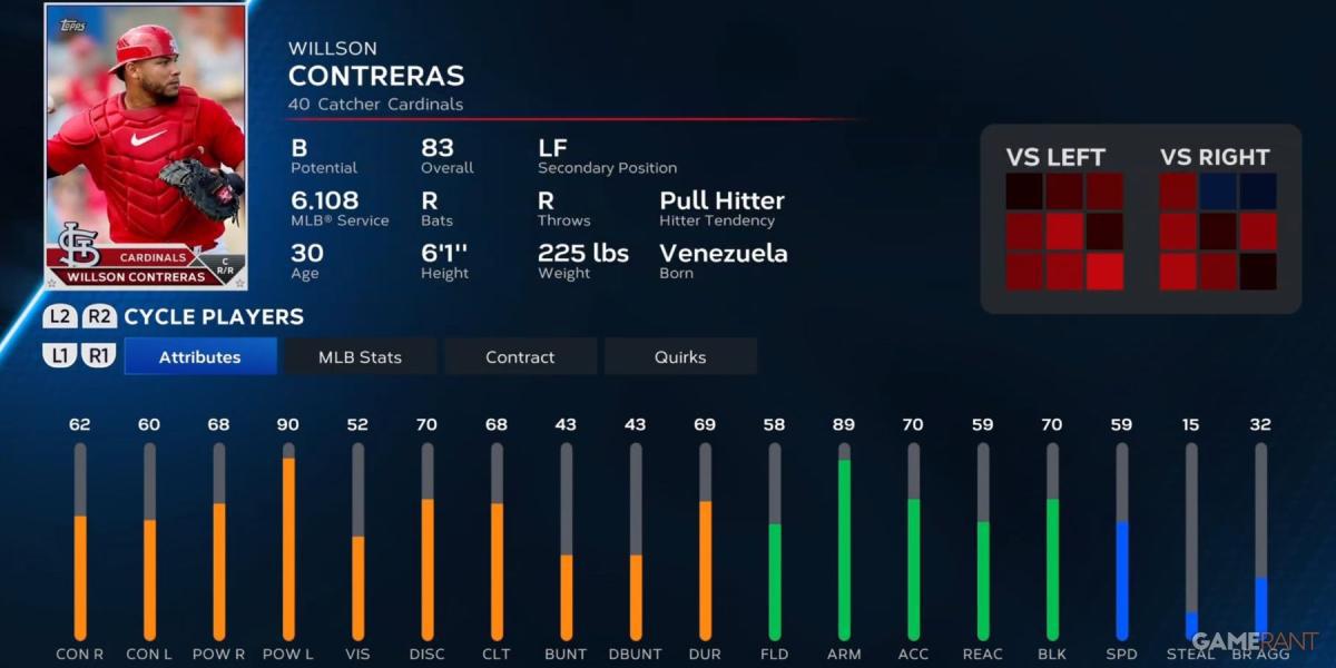 Cartão de jogador de pré-temporada Willson Contreras MLB The Show 23