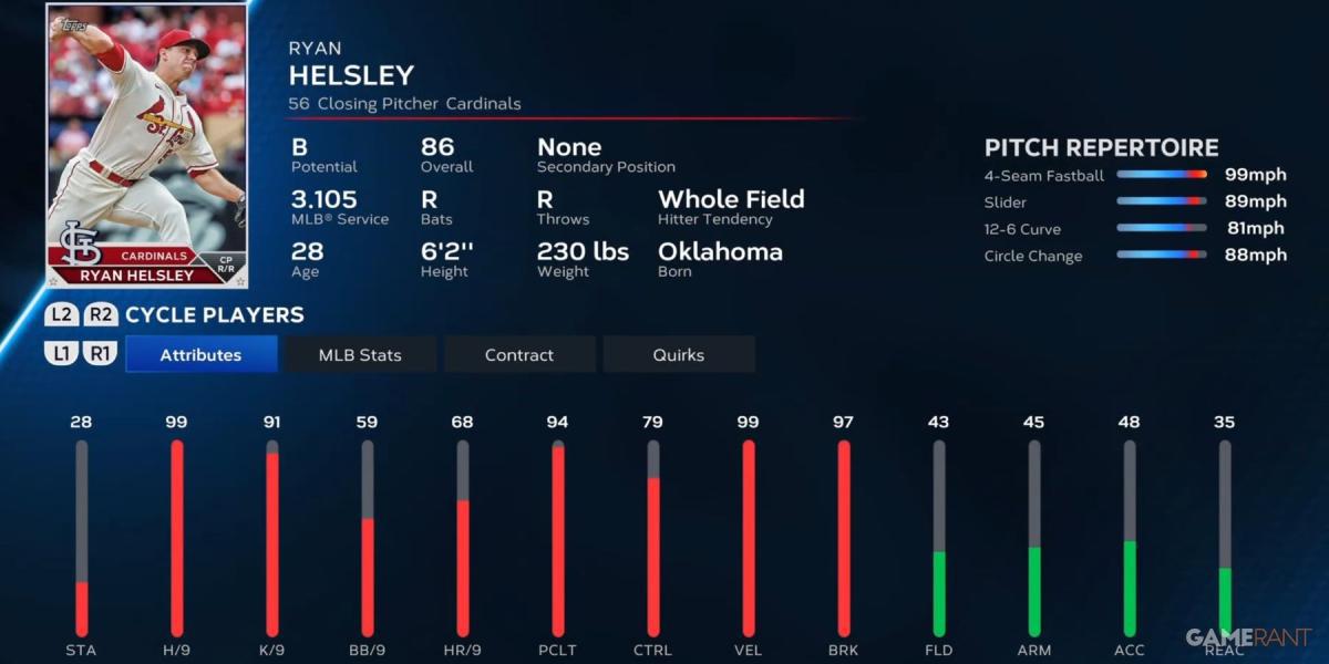 MLB The Show 23 Cartão de jogador de pré-temporada Ryan Helsley