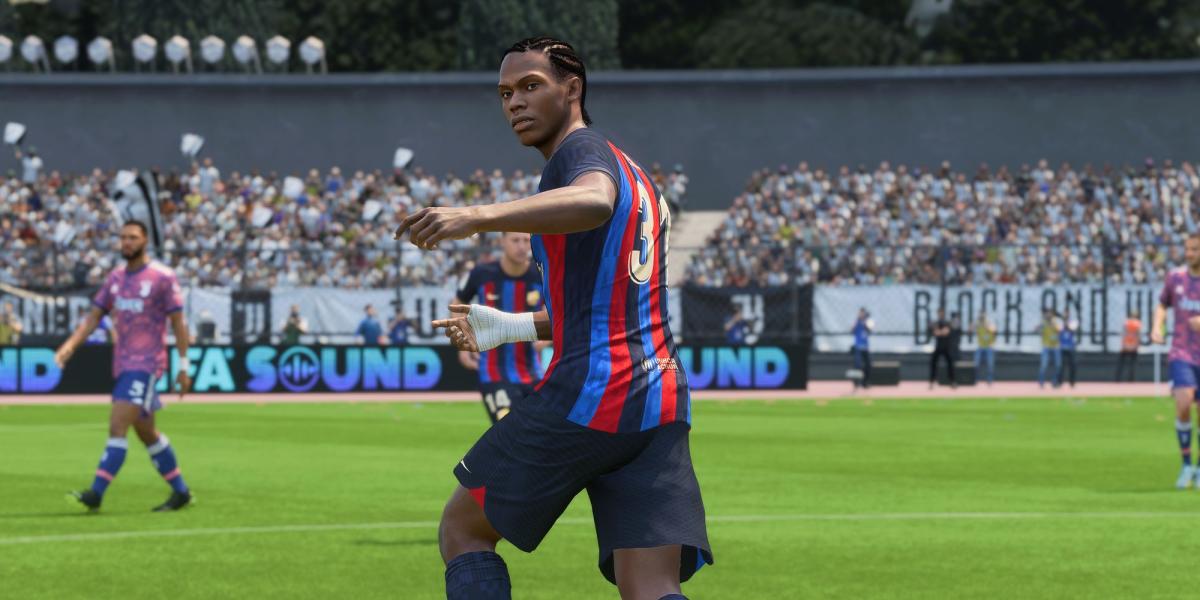 Captura de tela de Mathys Tel no modo carreira do FIFA 23