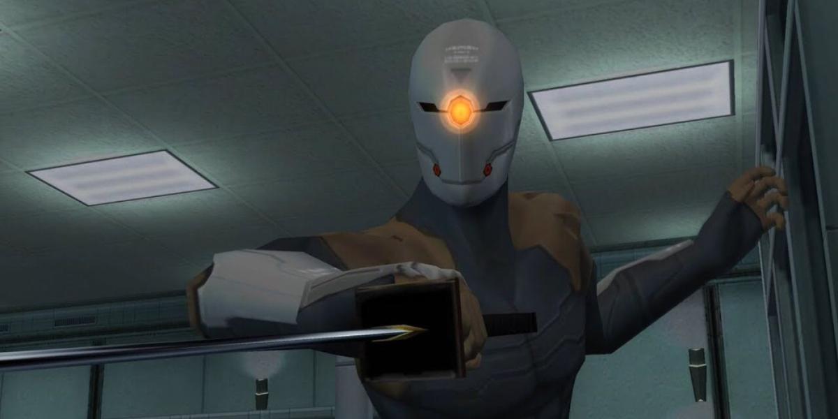 Captura de tela de Gray Fox com espada de Metal Gear Solid Twin Snakes