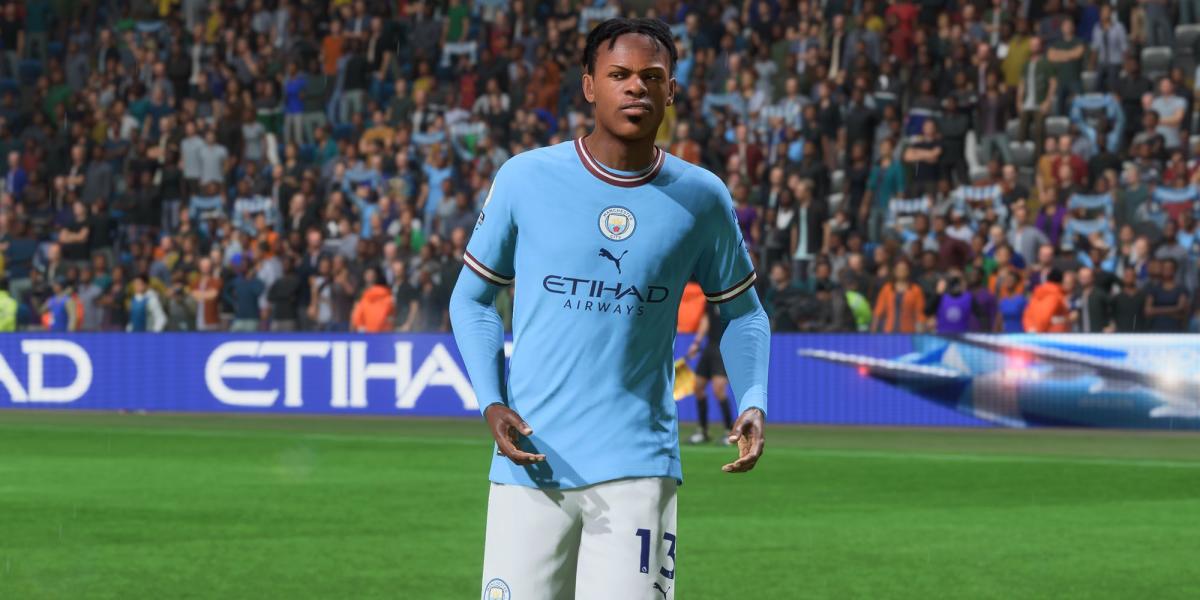 Captura de tela de Destiny Udogie no modo carreira do FIFA 23