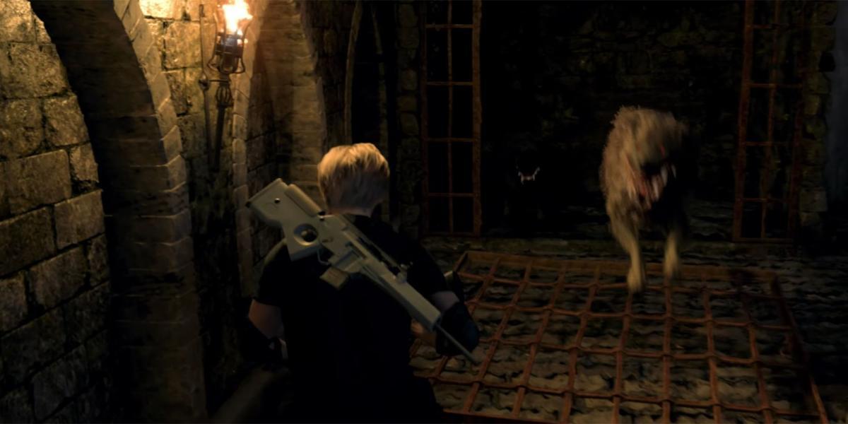 RE4 Labyrinth Mutated Dogs Fight