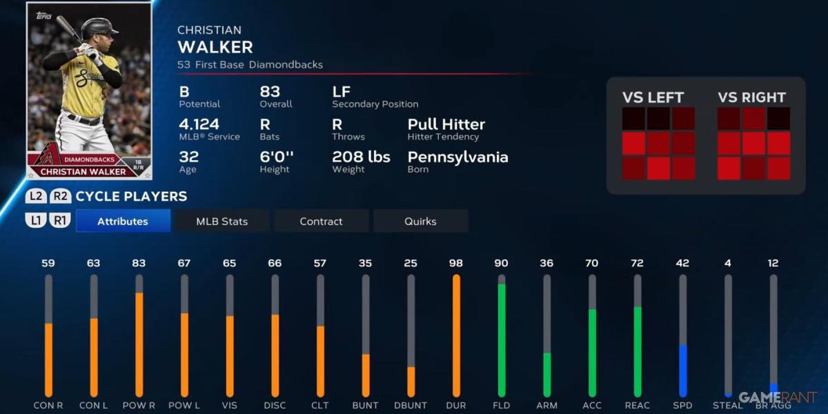 Cartão de Jogador Christian Walker MLB The Show 23