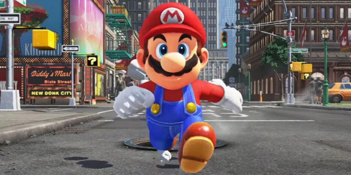 correndo no novo Donk City Super Mario Odyssey