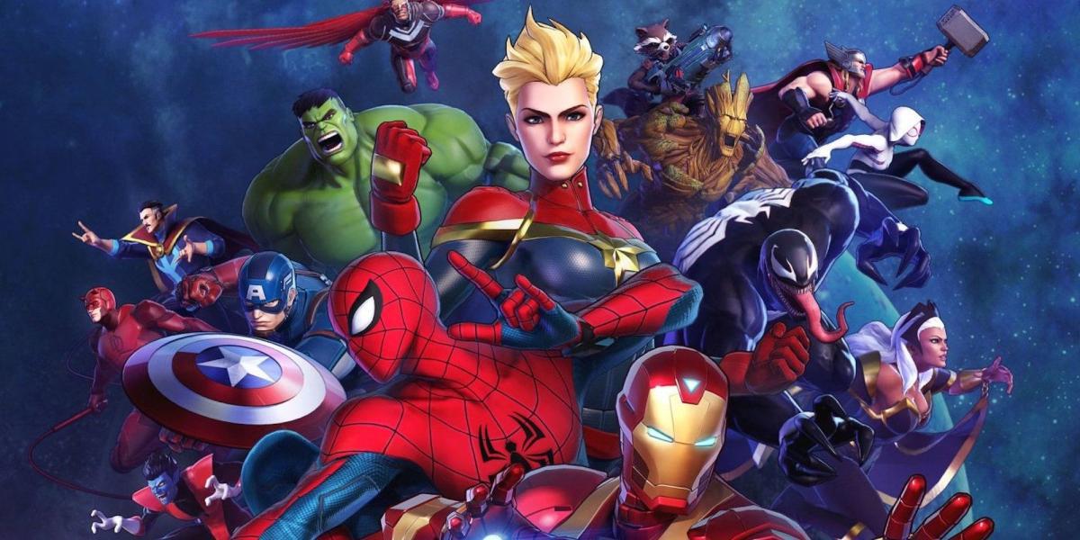 Arte promocional com personagens de Marvel Ultimate Alliance 3