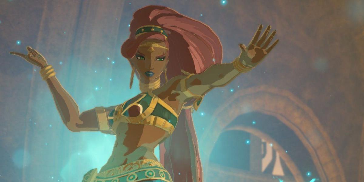 Urbosa aparecendo para Link como um espírito em Breath of the Wild