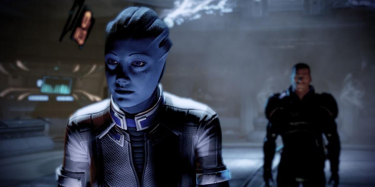 Liara e Shepard em Mass Effect 2