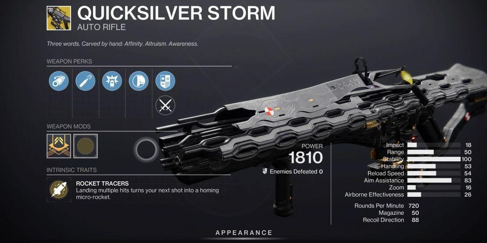 rifle automático Quicksilver Storm exótico