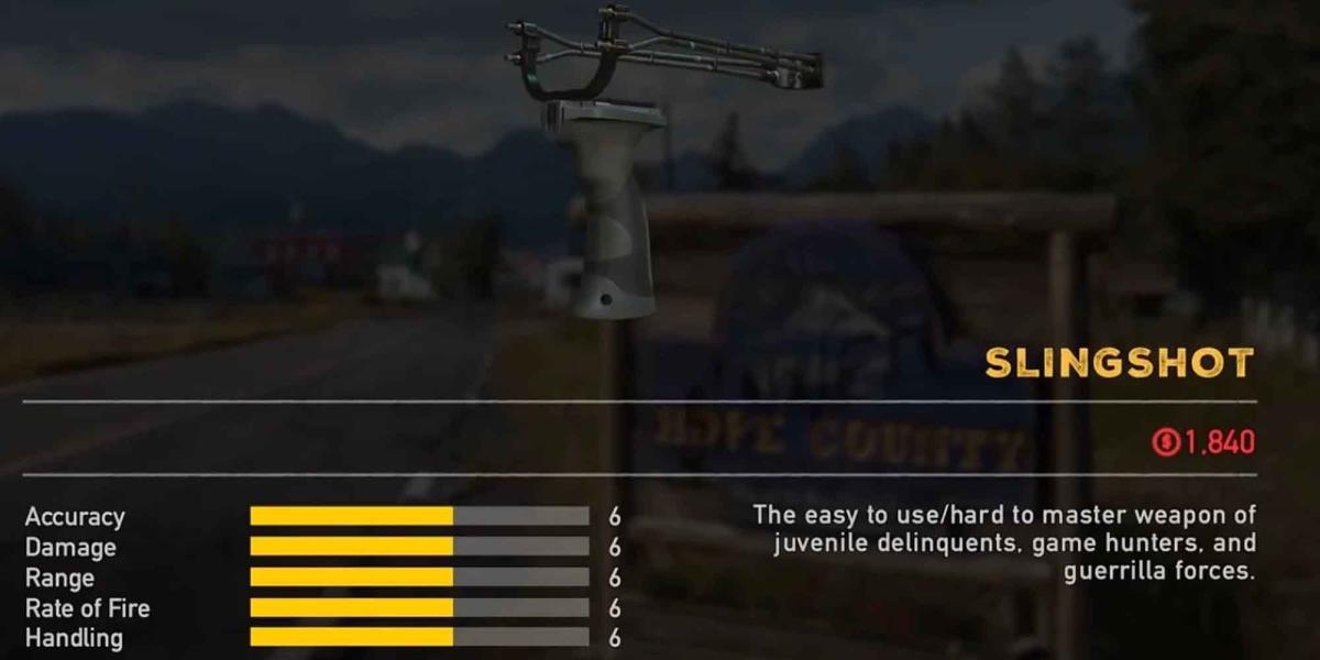 A arma do arco Slingshot em Far Cry 5