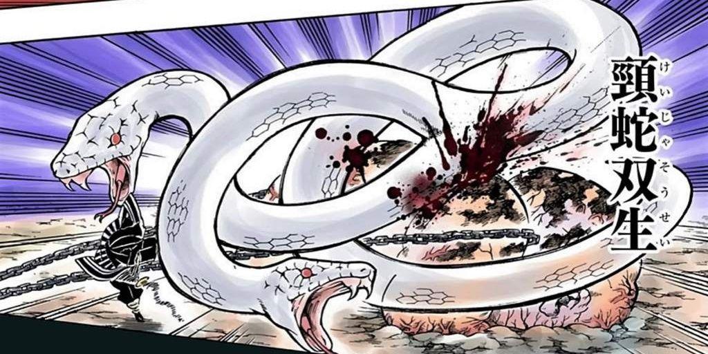 Respiração da Serpente — Quinta Forma da Serpente Rastejante em Demon Slayer