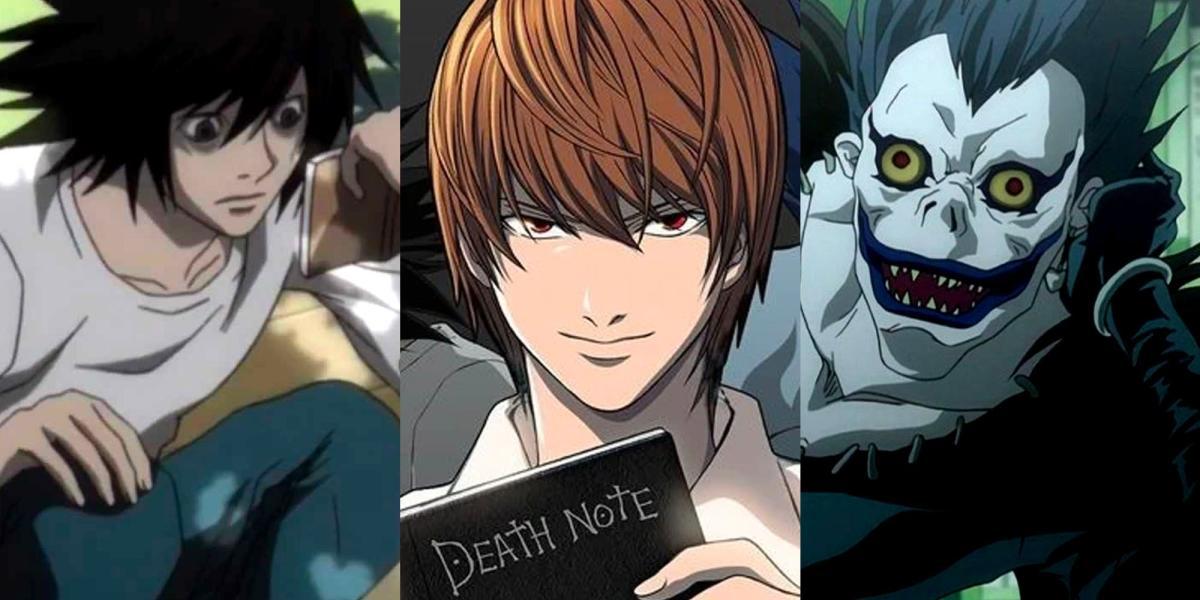 Death Note- Os personagens principais, imagem dividida