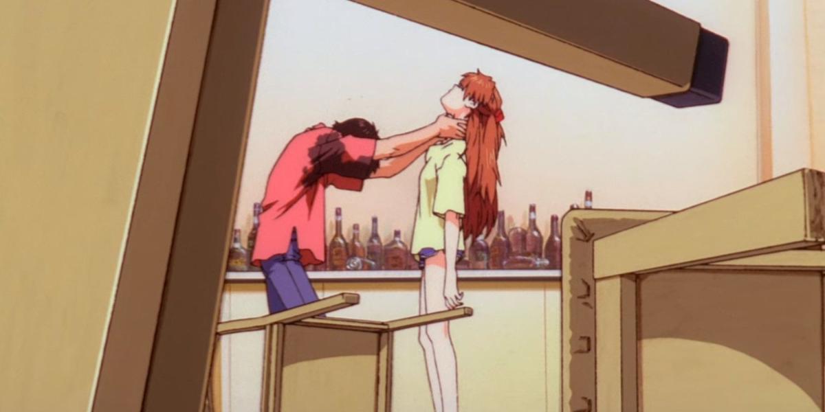 Neon Genesis Evangelion Shinji estrangula Asuka