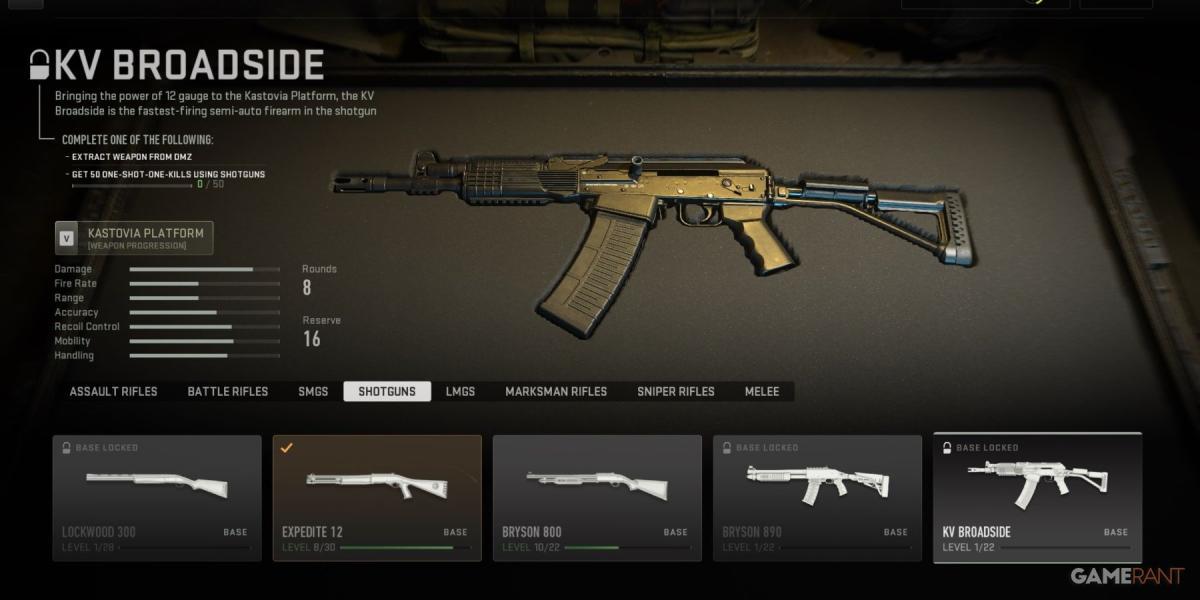 Call of Duty Modern Warfare 2 KV Broadside Shotgun em Multiplayer Loadout