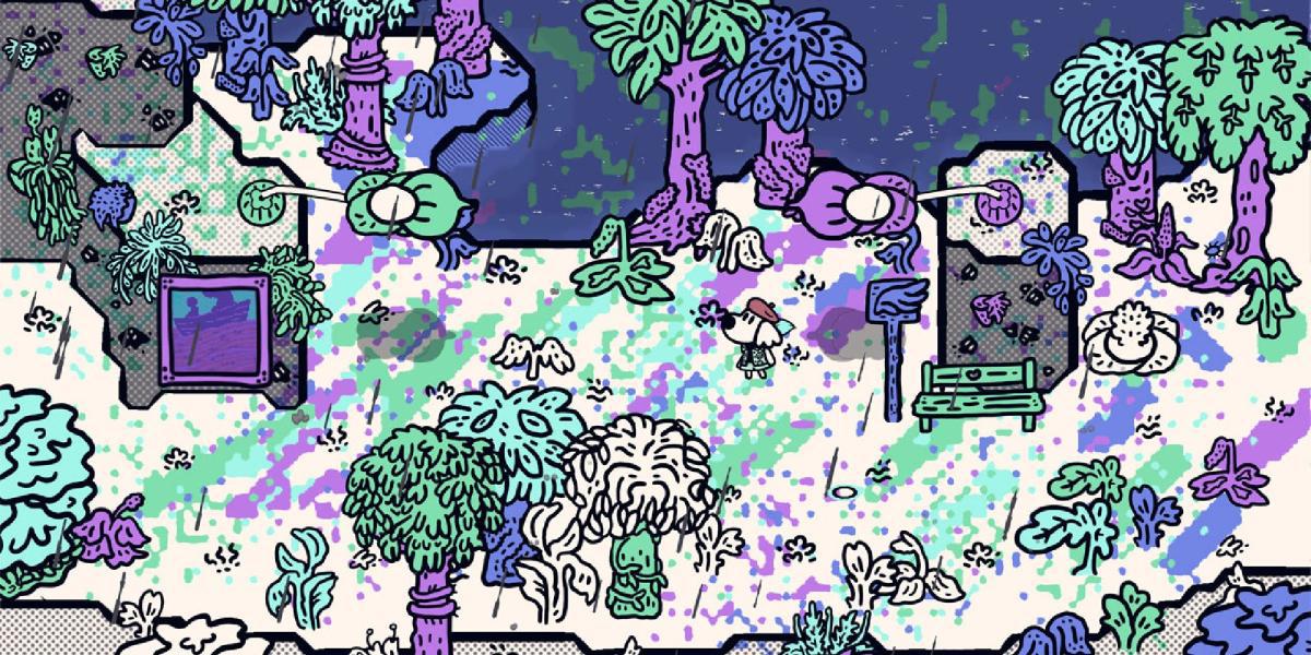Uma captura de tela do mundo colorido de Chicory.