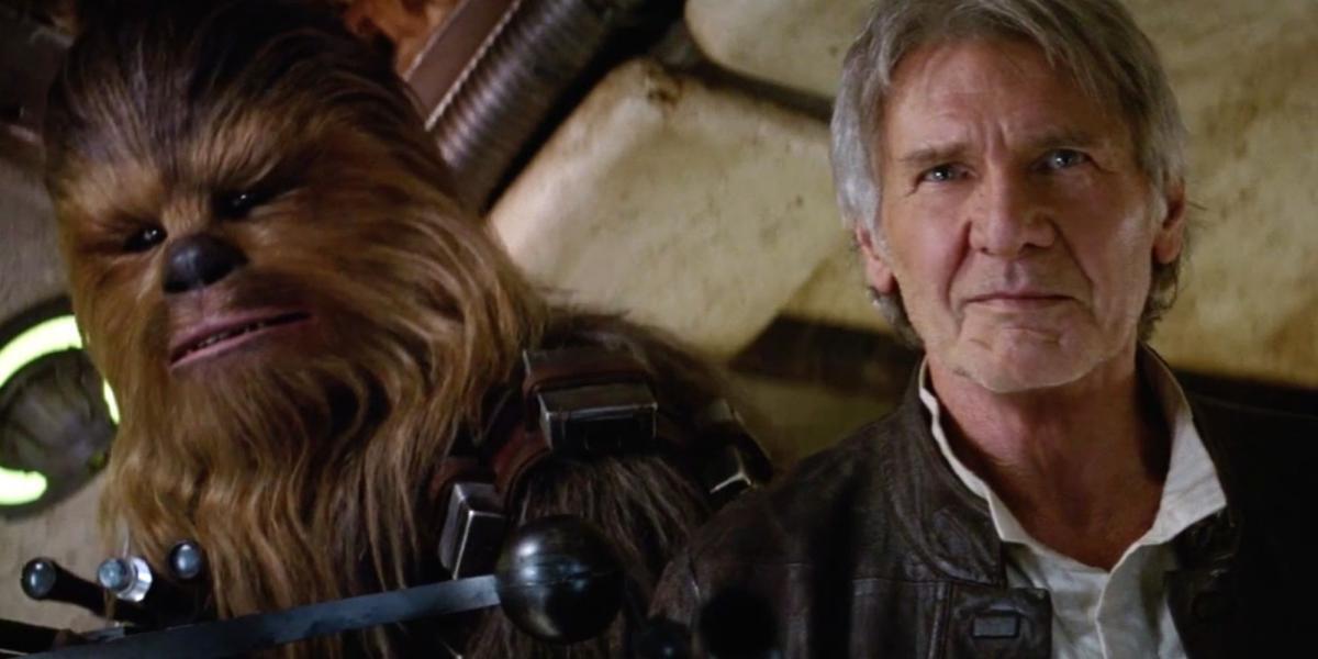 Chewbacca e Han Solo em Guerra nas Estrelas