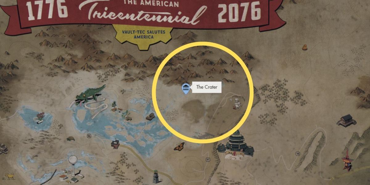 imagem mostrando a localização do conversor de munição no fallout 76.