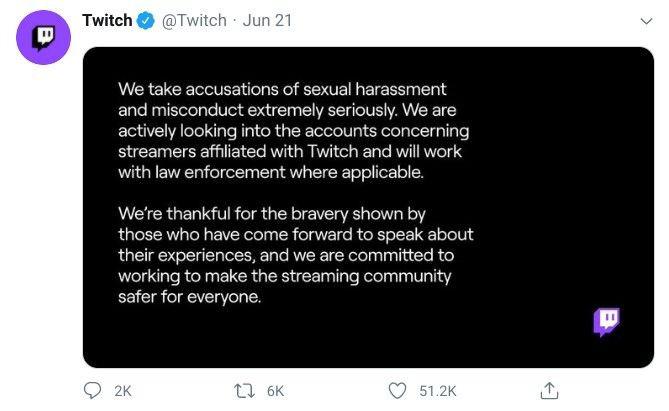 Twitch responde a denúncias de abuso em sua plataforma