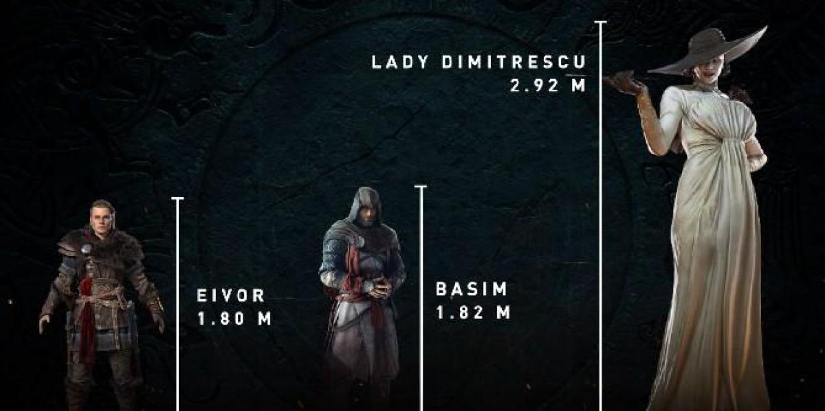 Ubisoft compara Lady Dimitrescu Height de Resident Evil Village com Eivor