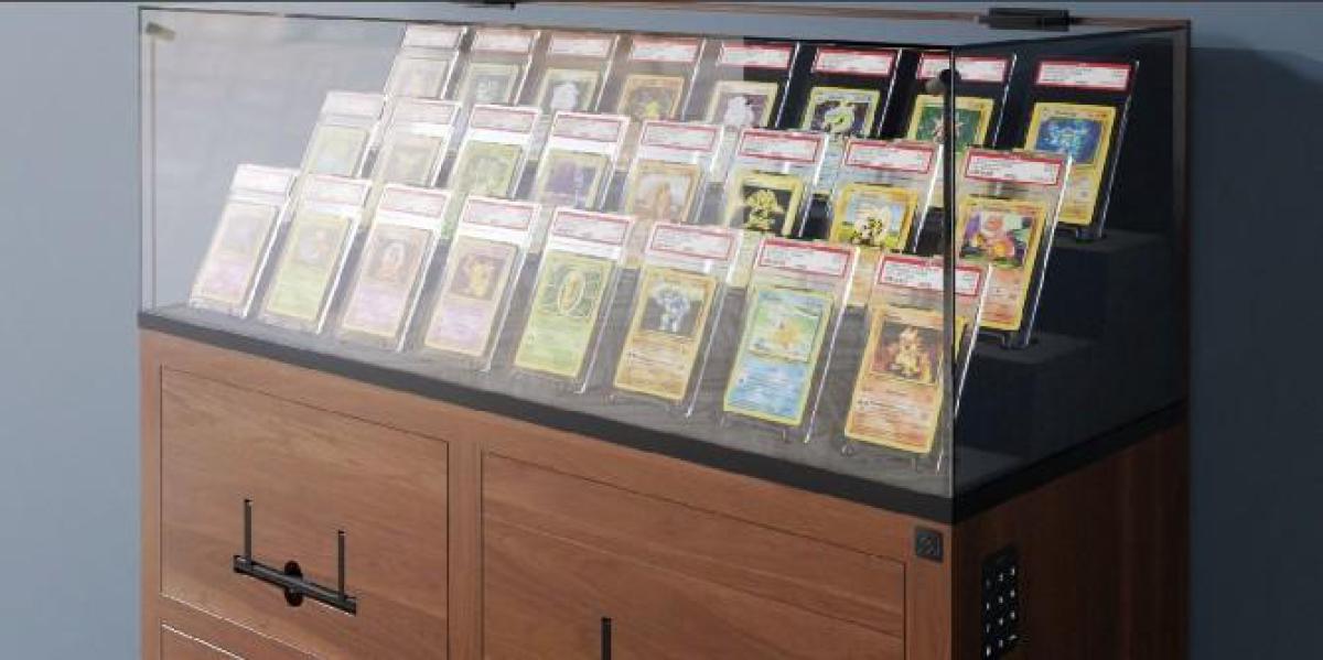 Uma empresa está fazendo armários de exibição de cartas Pokemon de nível de museu