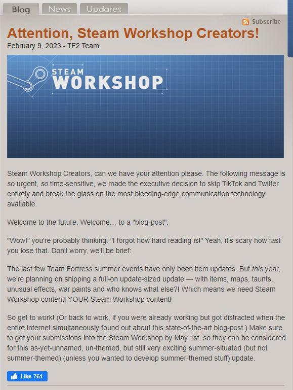 Valve anuncia planos de patch para Team Fortress 2 para 2023