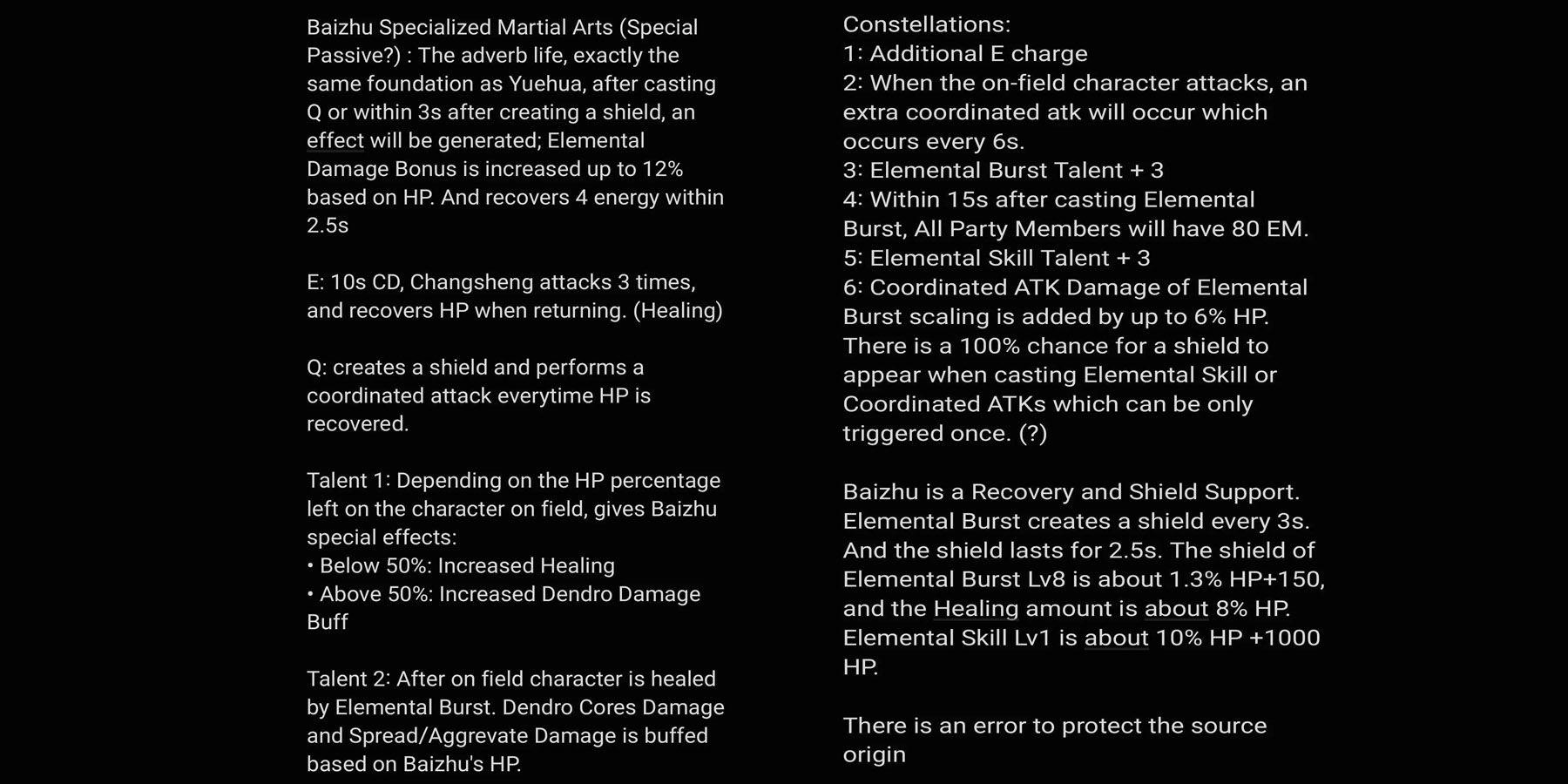 Vazamento de Genshin Impact revela habilidade elementar de Baizhu e descrição de explosão
