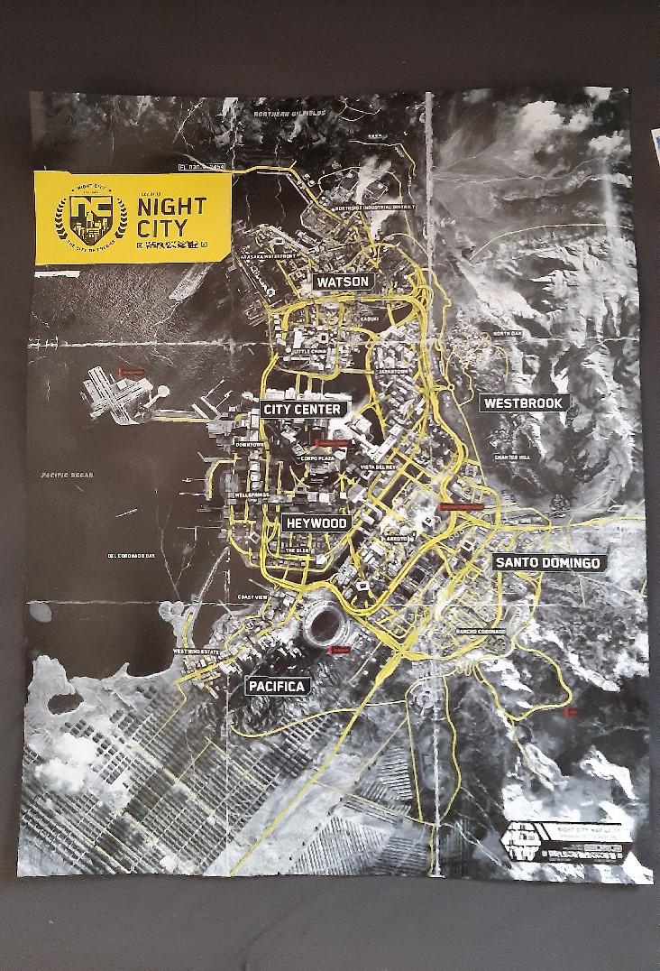 Vazamentos do mapa da cidade noturna de Cyberpunk 2077
