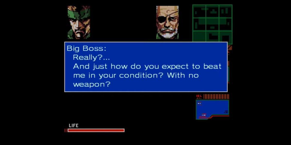 Big Boss conversando com Snake.