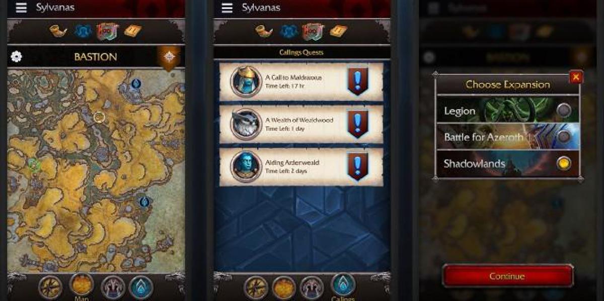 World of Warcraft Companion App está recebendo uma atualização para Shadowlands