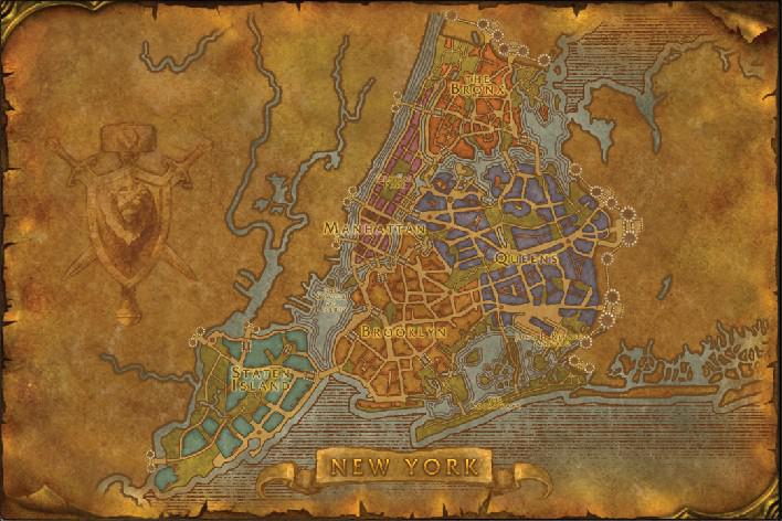 World of Warcraft: Fã cria mapas do mundo no estilo Azeroth de Nova York e Skyrim