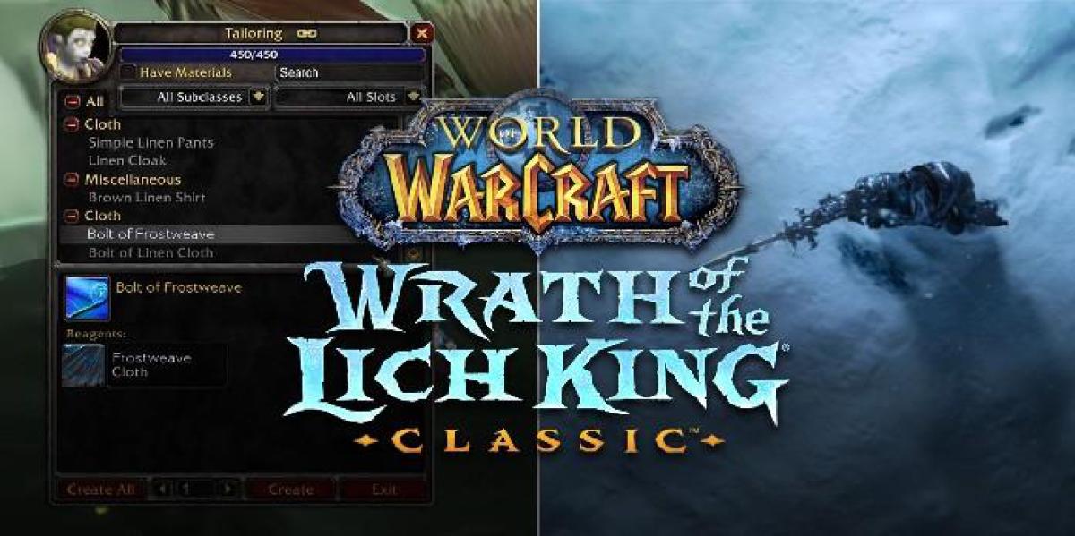 WoW Wrath Classic: Guia de alfaiataria 1 a 450 (WotLK)