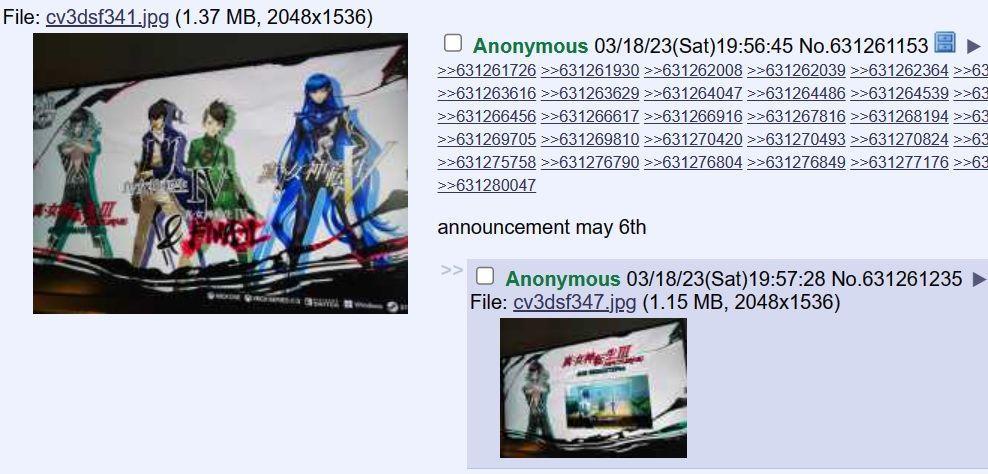 Shin Megami Tensei 3 4 4A 5 Vazamento de anúncio do Xbox Game Pass 4chan