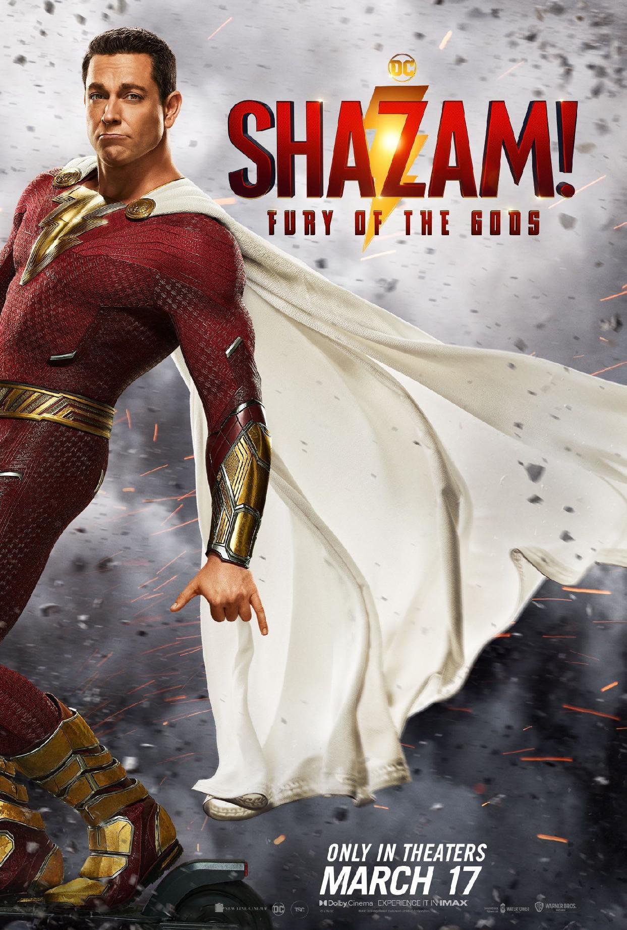 Zachary Levi revela novo Shazam! Pôster Fúria dos Deuses