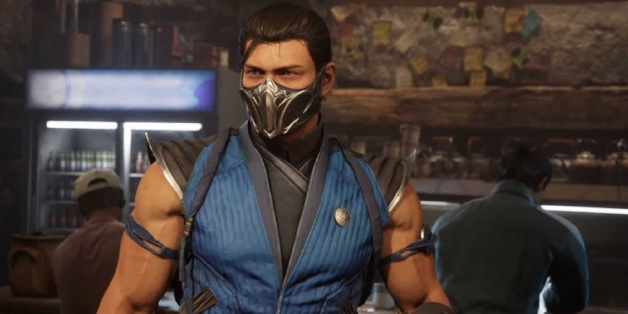 A look at Sub Zero from Mortal Kombat 1, wearing a mask and blue clothes